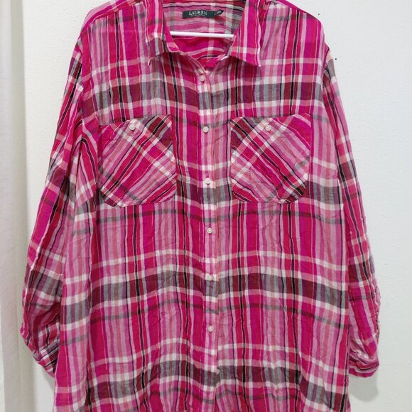 Lauren Ralph Lauren Bundle 3X Tops Blouses Buttons Women Cotton Classic - Picture 6 of 12